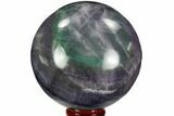 Colorful, Banded Fluorite Sphere - China #109659-1